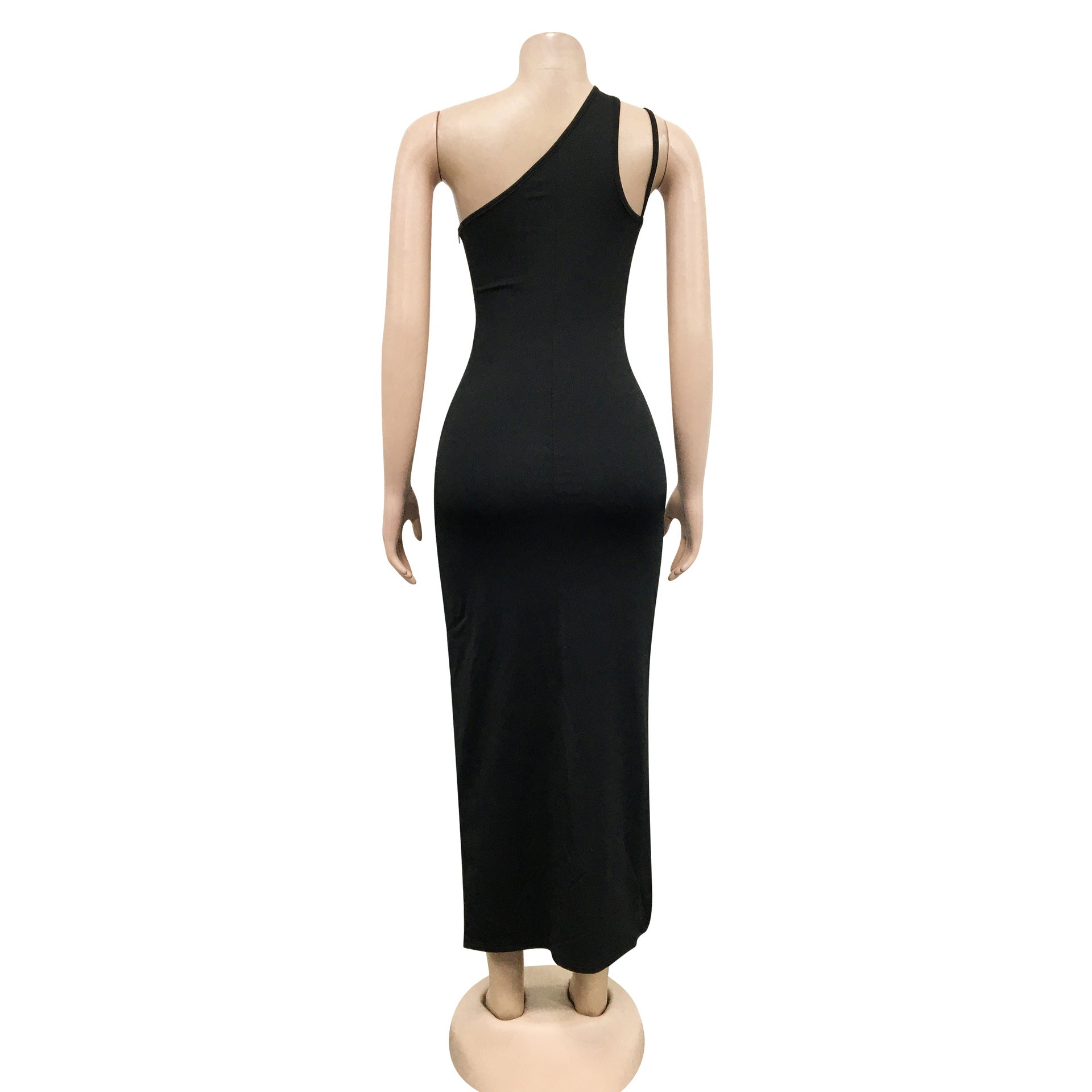Women sexy irregular sleeveless slit dress 13