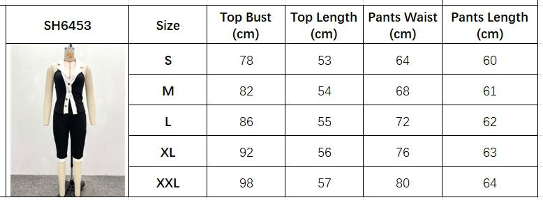 Women Sleeveless Contrast Cardigan Vest Top and Shorts Two-piece Set 12