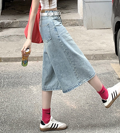 Women Loose Denim Wide Leg Shorts 8