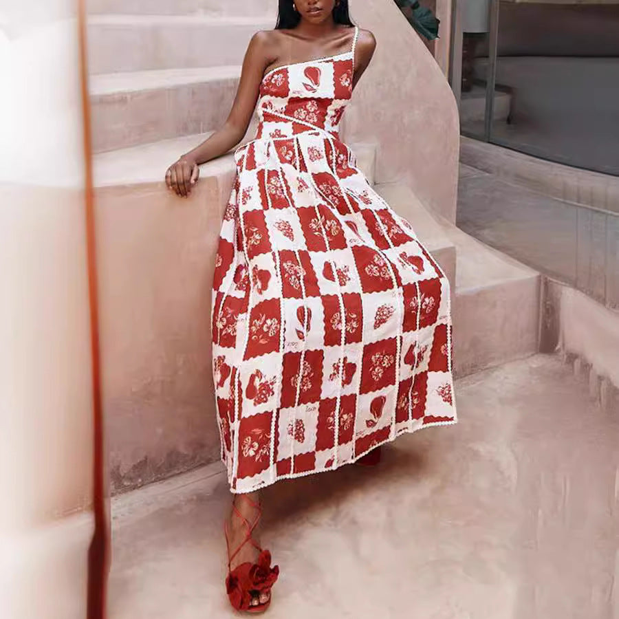 Fashion strap Print A-line dress 4