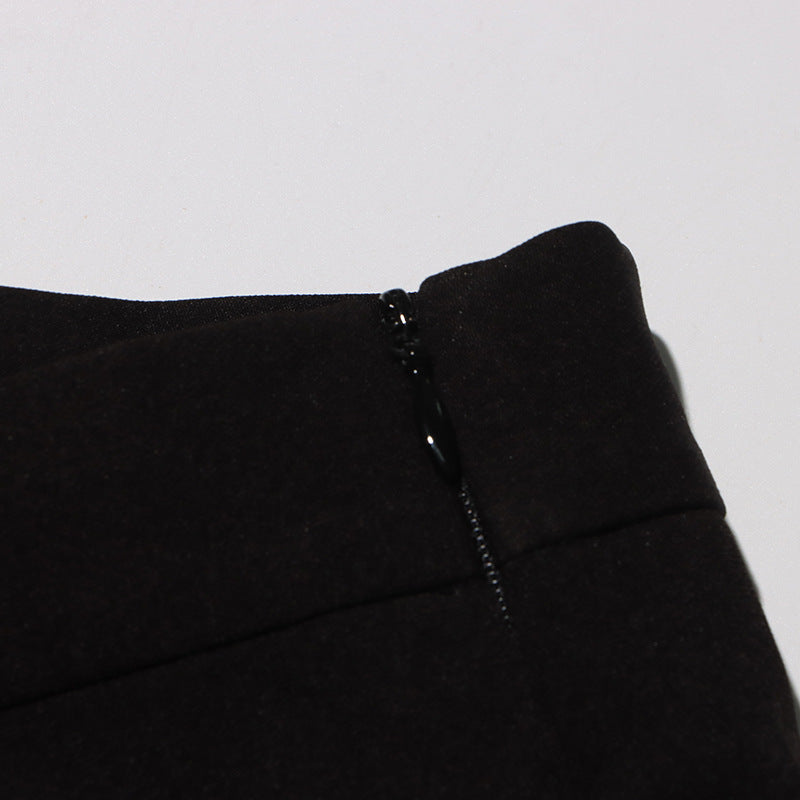 Off-Shoulder Strap Top High-Waist Pleated Skirt Two Piece Set 32