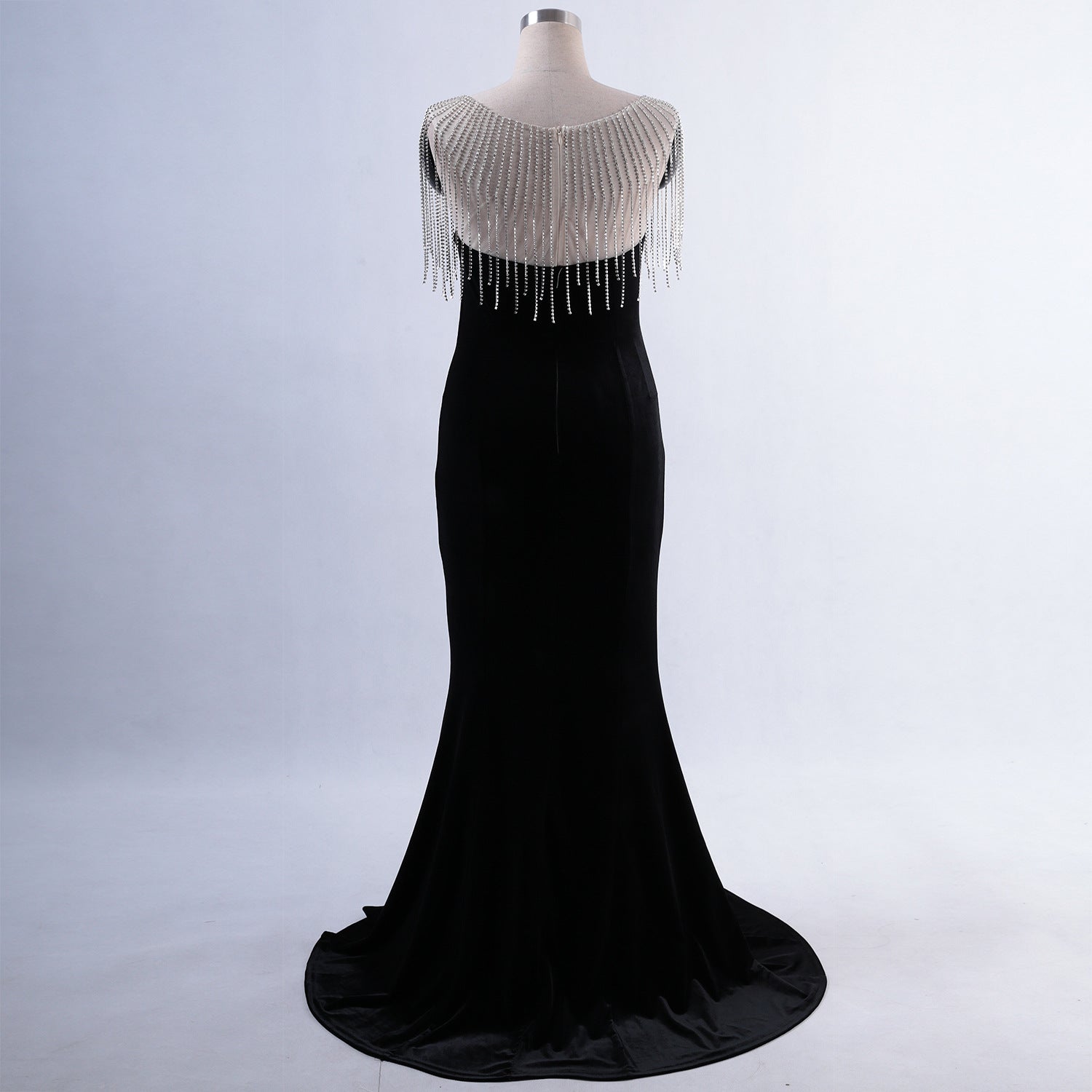 diamond chain velvet evening dress Formal Party long slim and elegant mermaid Prom Dress 31