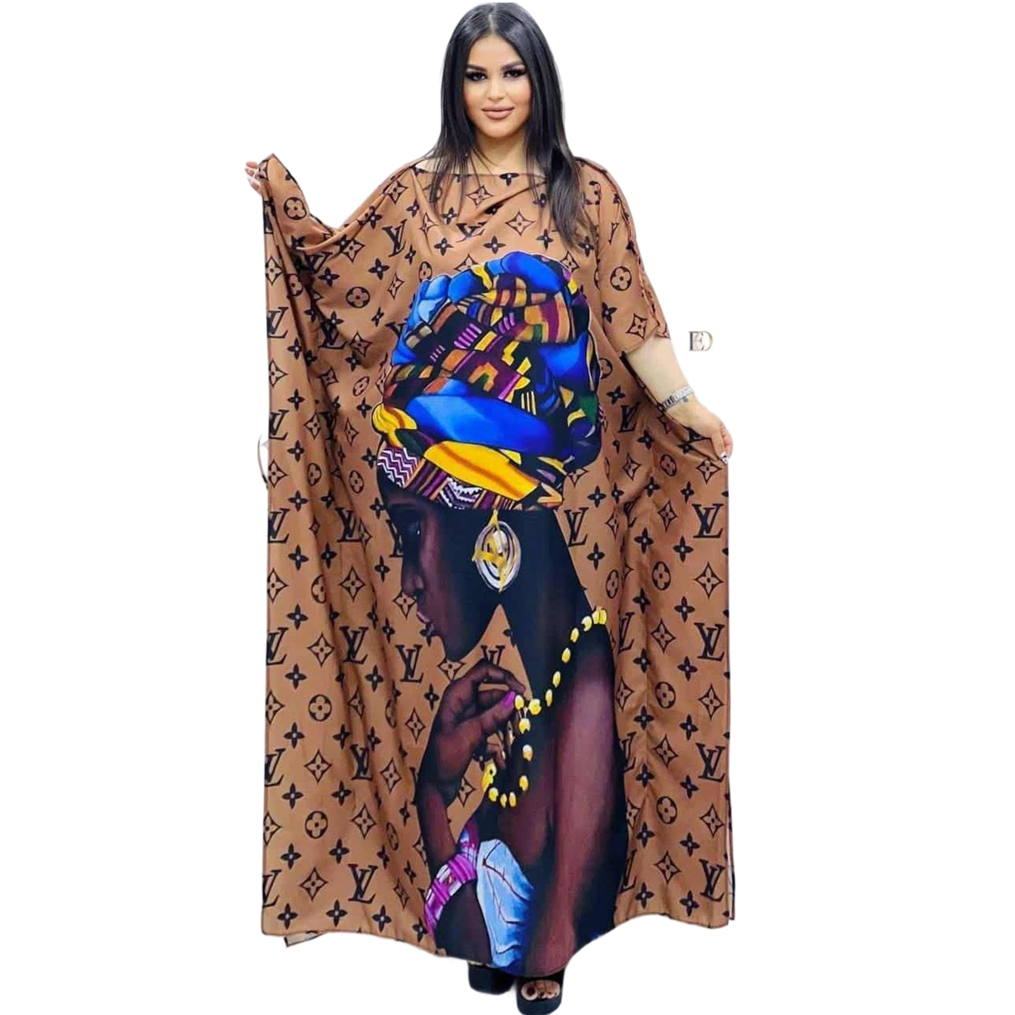 Women's Fashion Beach Holiday Printed Sexy See-Through Mesh Sleeveless Maxi Dress 11