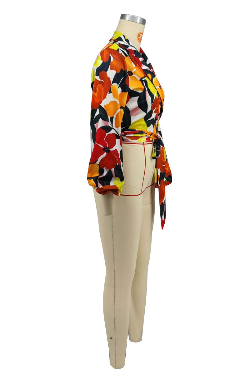 Autumn And Winter Women's Casual Flower Long Sleeve Top Fashion Wear 7