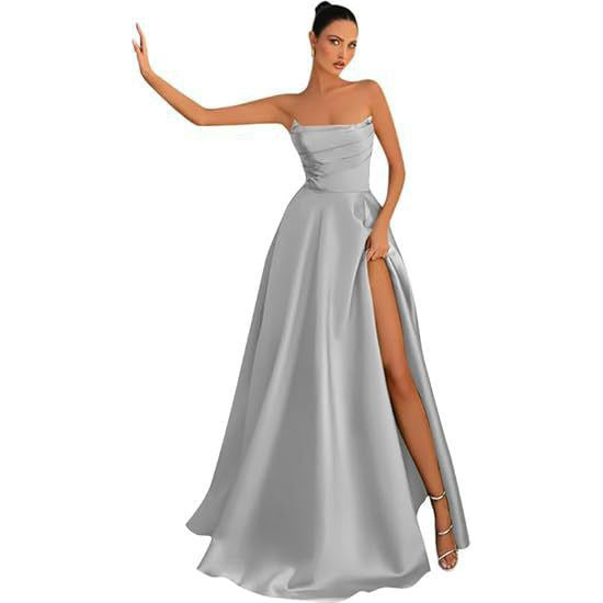 Women Strapless Sexy Slit Formal Party Evening Dress（Processing time need 3-6 days） 41