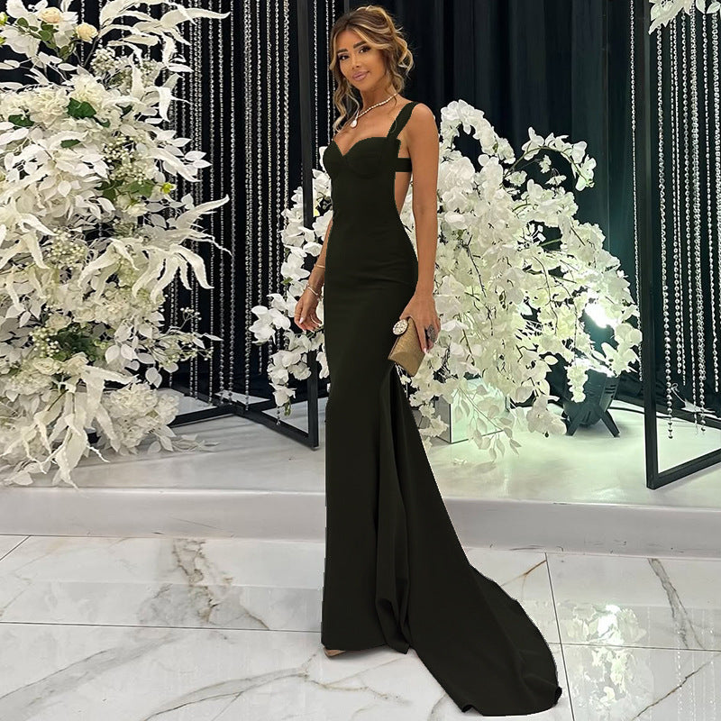 Women solid pleated suspender bodycon dress 7