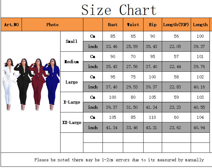 Women Casual Ruffle Blazer and Pant Two-Piece Set 25