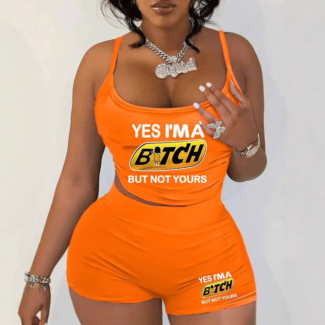 Sexy Women’s Printed Vest Shorts Two Piece Set 13