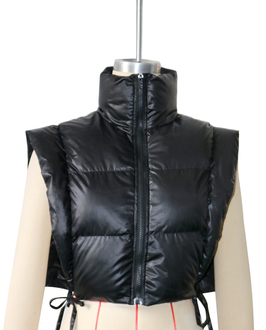 Women zippered padded vest