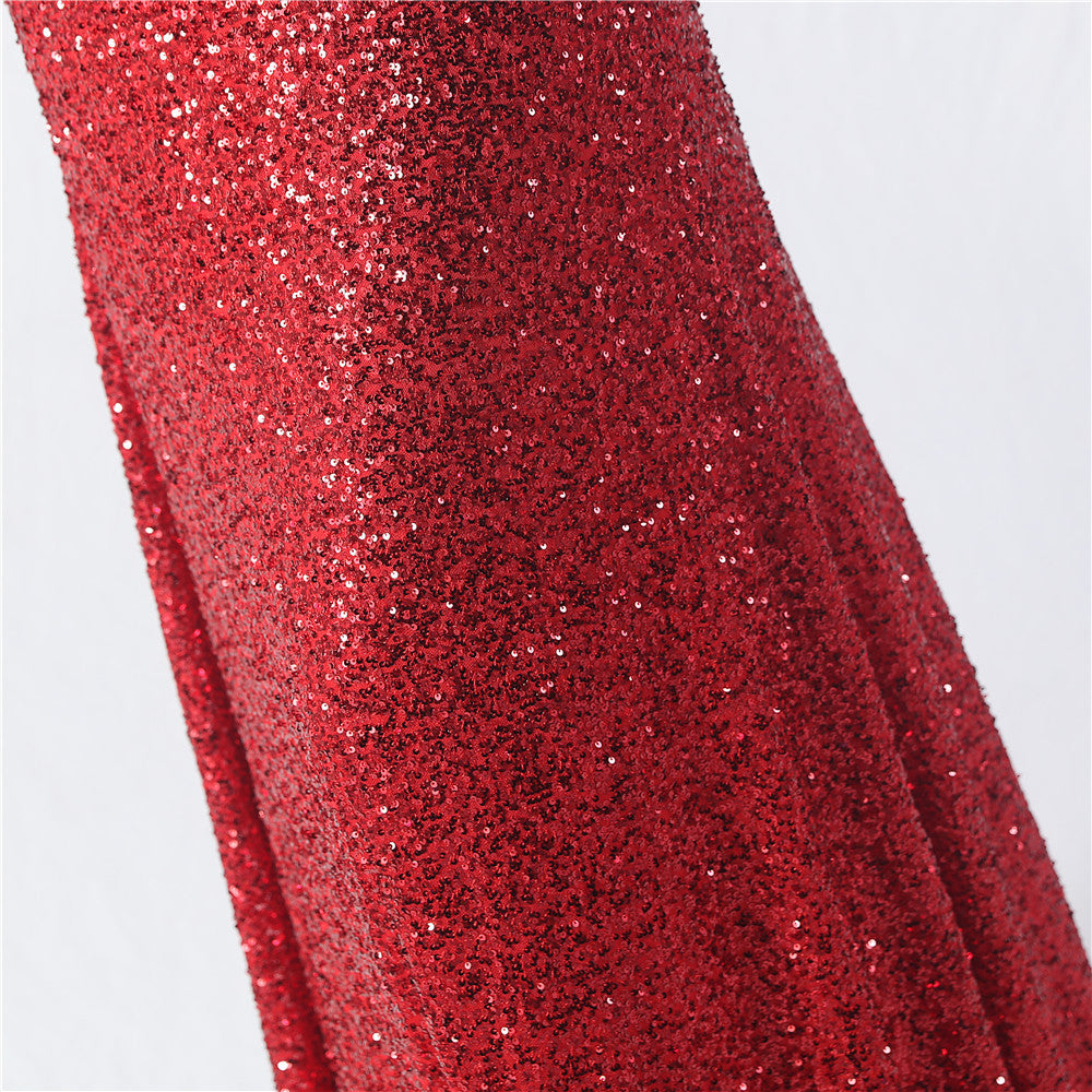 Elegant Strap V-Neck Sequined Evening Dress 23