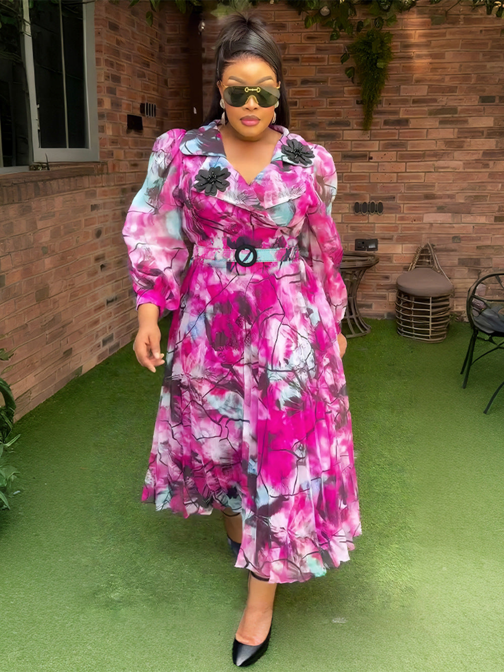 Plus Size Print Women's Fashion Dress 8