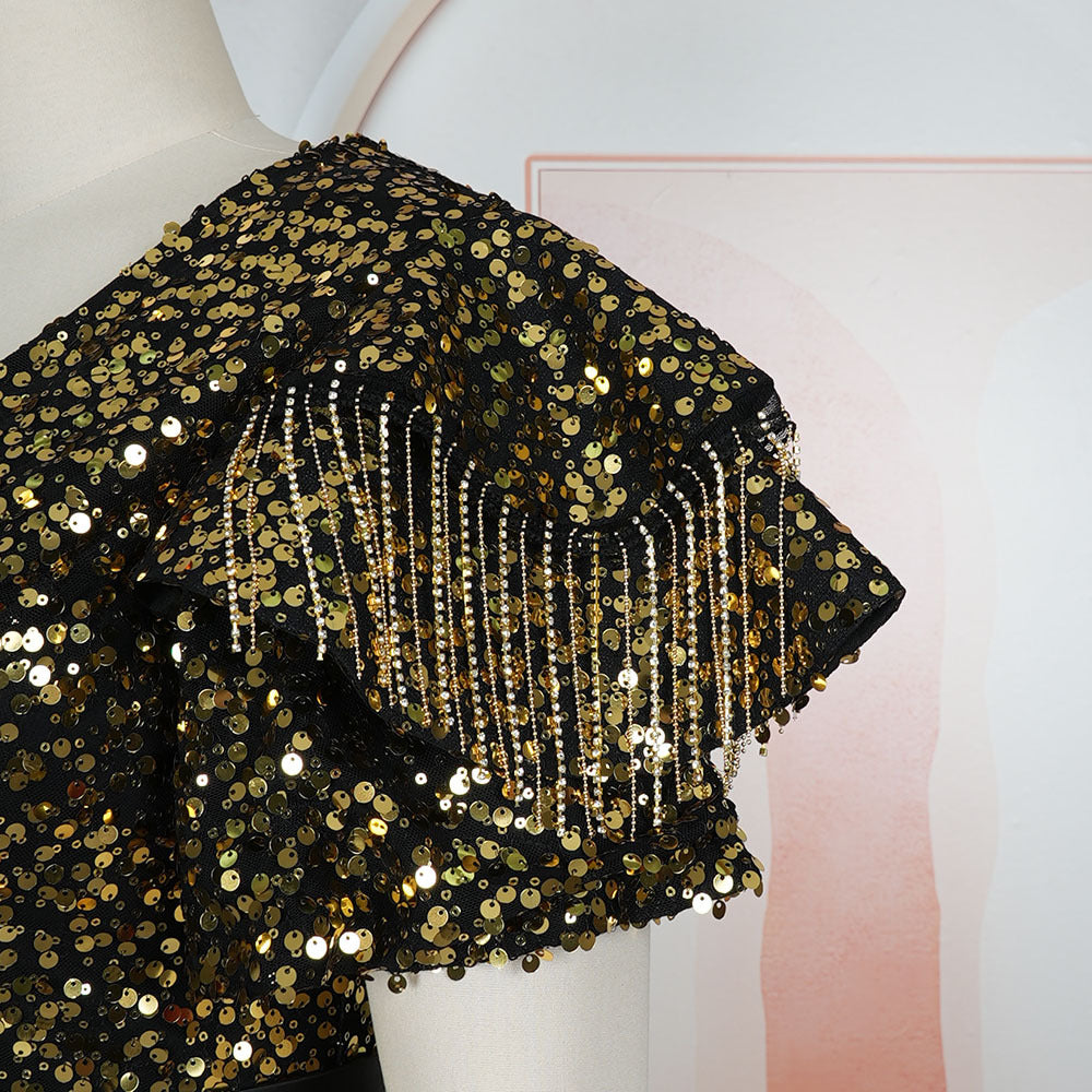 Plus-size African Women elegant sequin dress Dresses 16