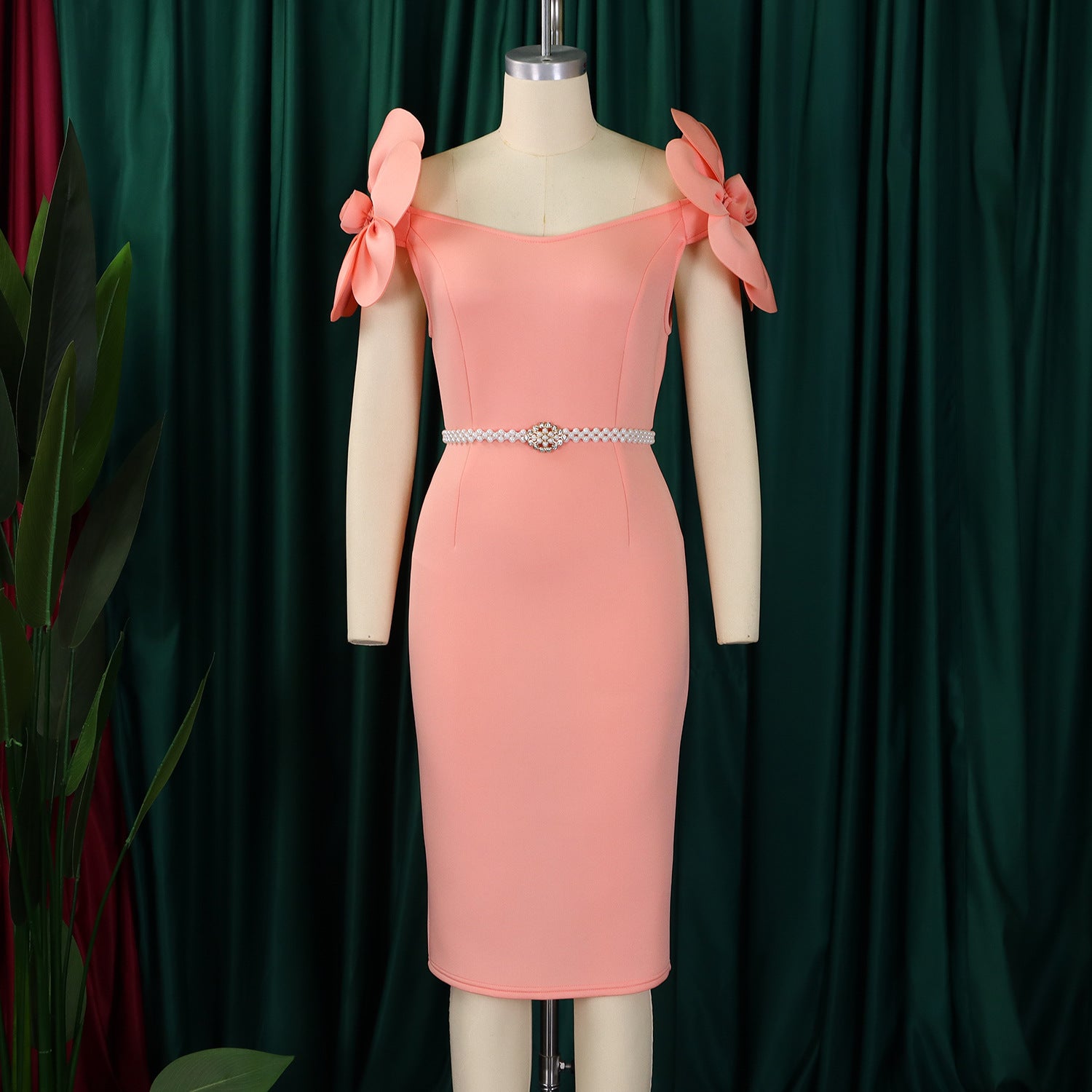 Floral Elegant Off Shoulder Formal Party Dress 10