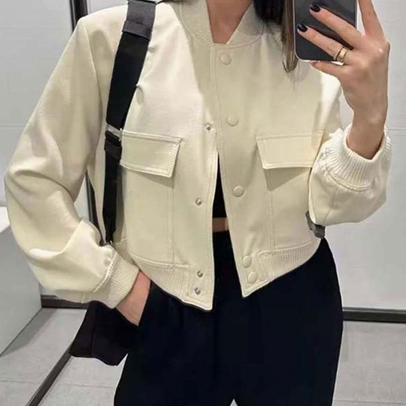 Women Fall Single Breasted Solid Jacket 10