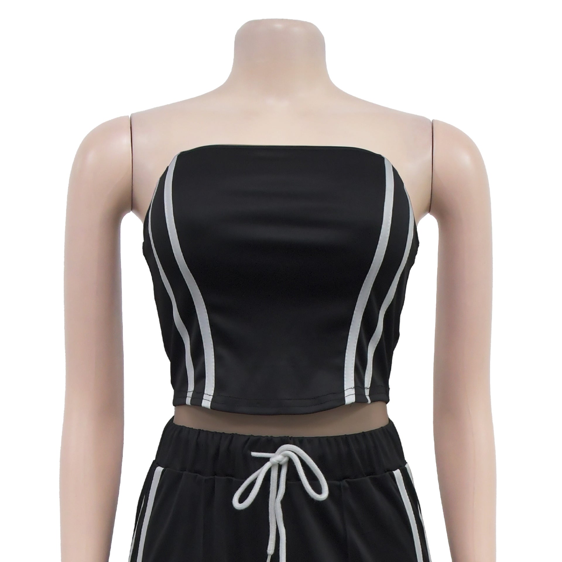 Women Summer Sexy Strapless Top and Two-Piece Pants Set 20