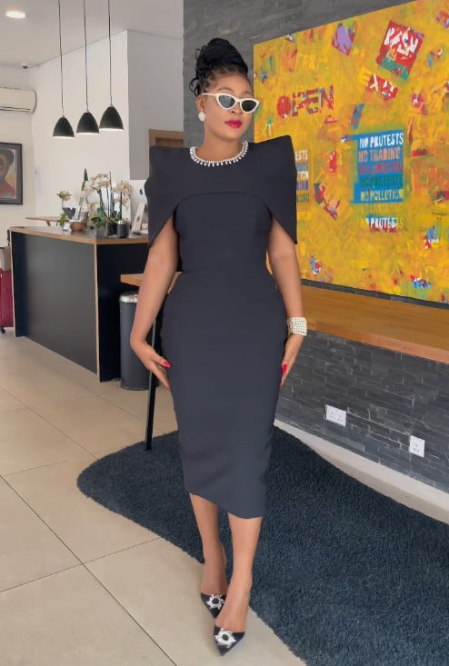 Casual Fashion Sleeveless Slim Back Slit Bodycon Dress Waistcoat Two-Piece Set 4