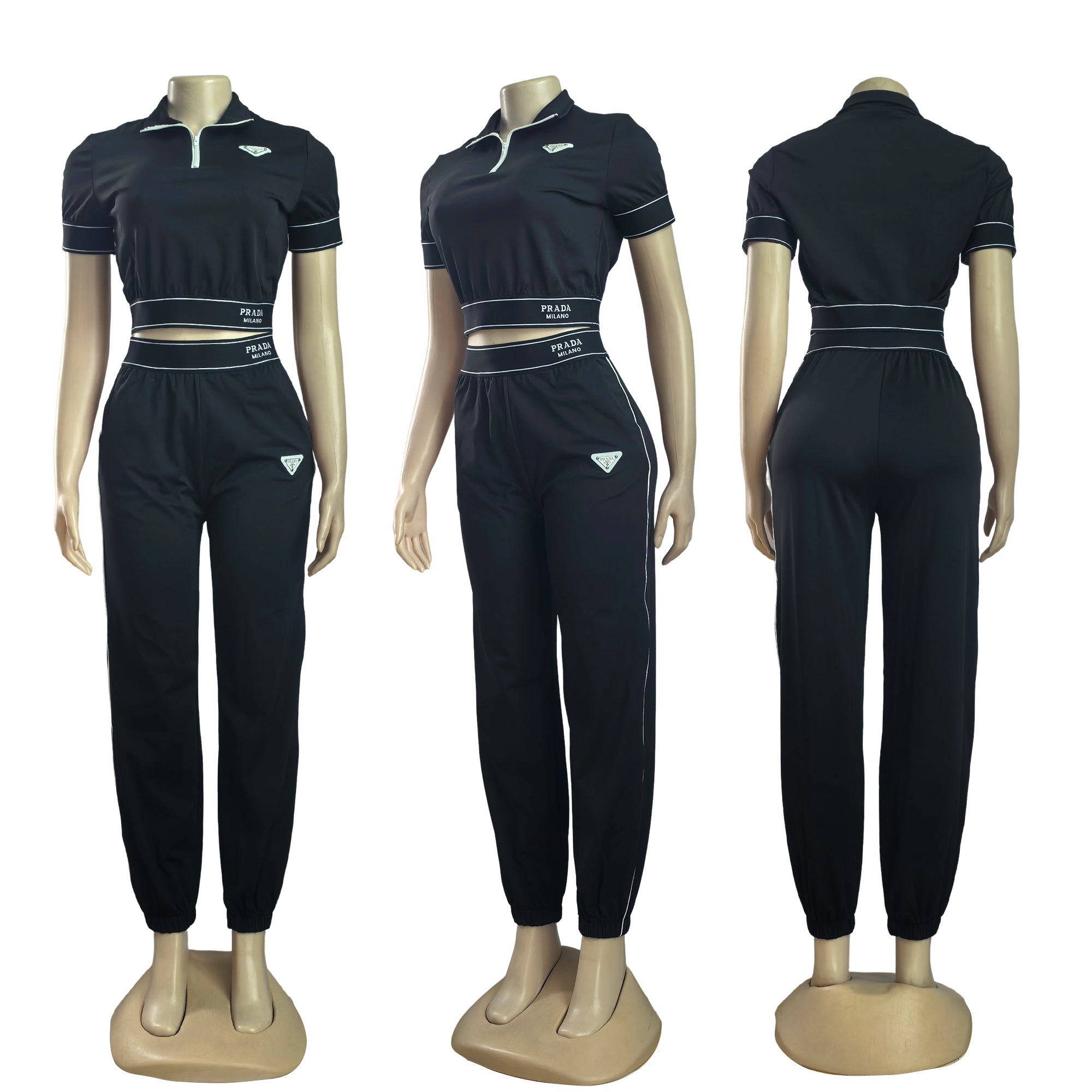 Women Casual Short Sleeve Top and Pants Two-Piece Set 6