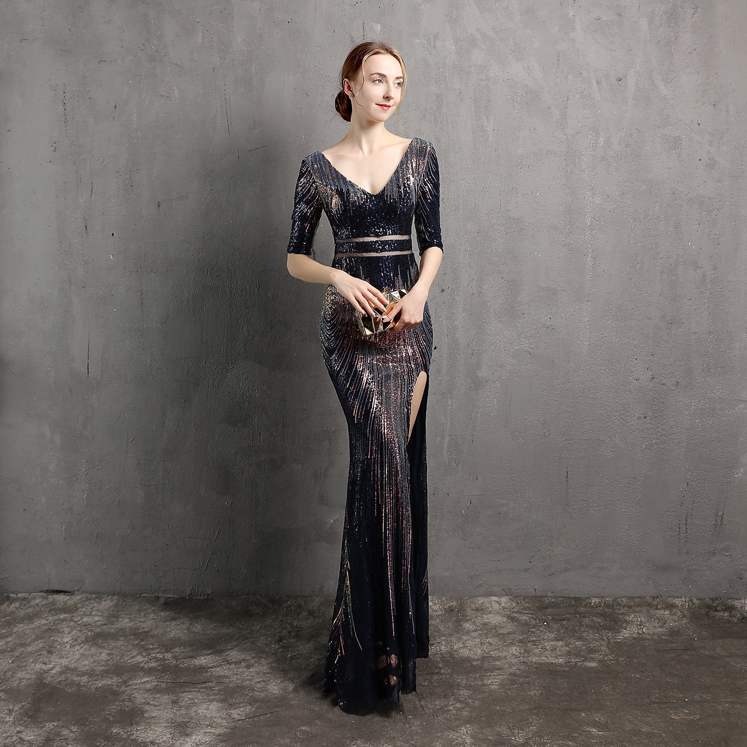 Women Formal Party Halter Neck Slim Elegant Mermaid Evening Dress 12