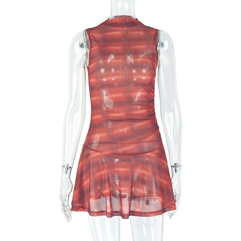 Fashion Women's Plaid Print Dress 6