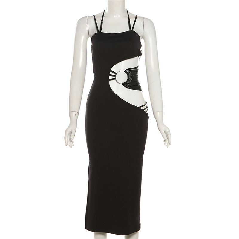 Women Solid Off Shoulder Strap Dress 6