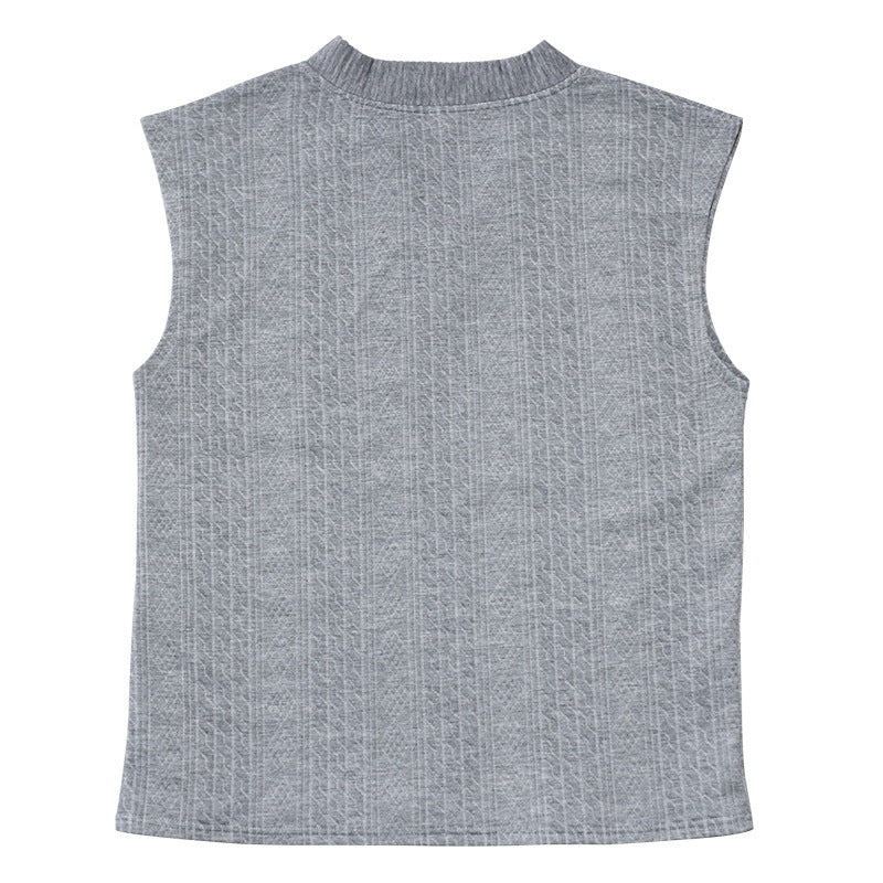 Men's Summer Loose Sleeveless T-Shirt Shorts Men's Summer Casual Jacquard Knitting Set 58