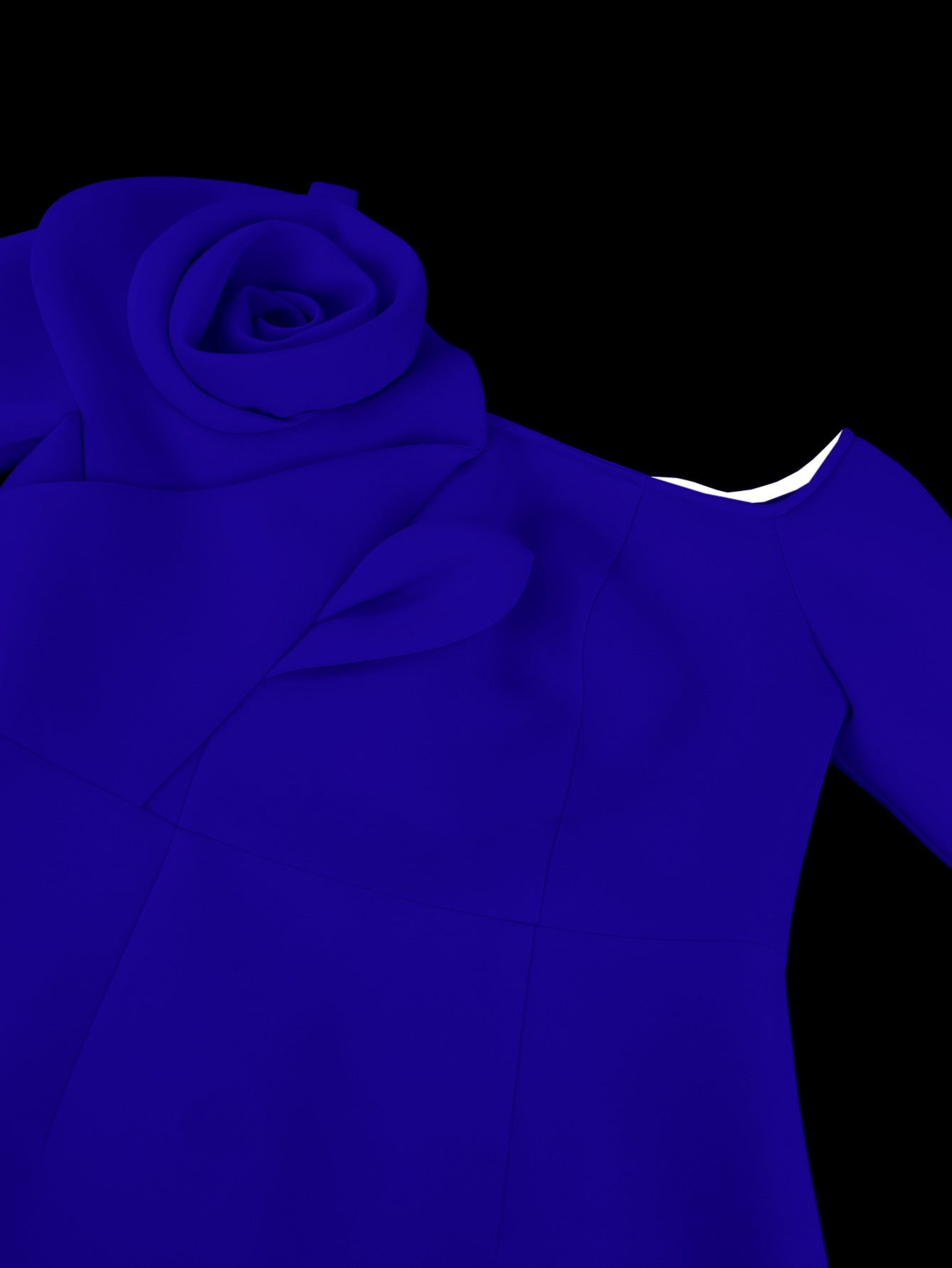 Flower Off Shoulder Long Sleeve Formal Party Dress 15