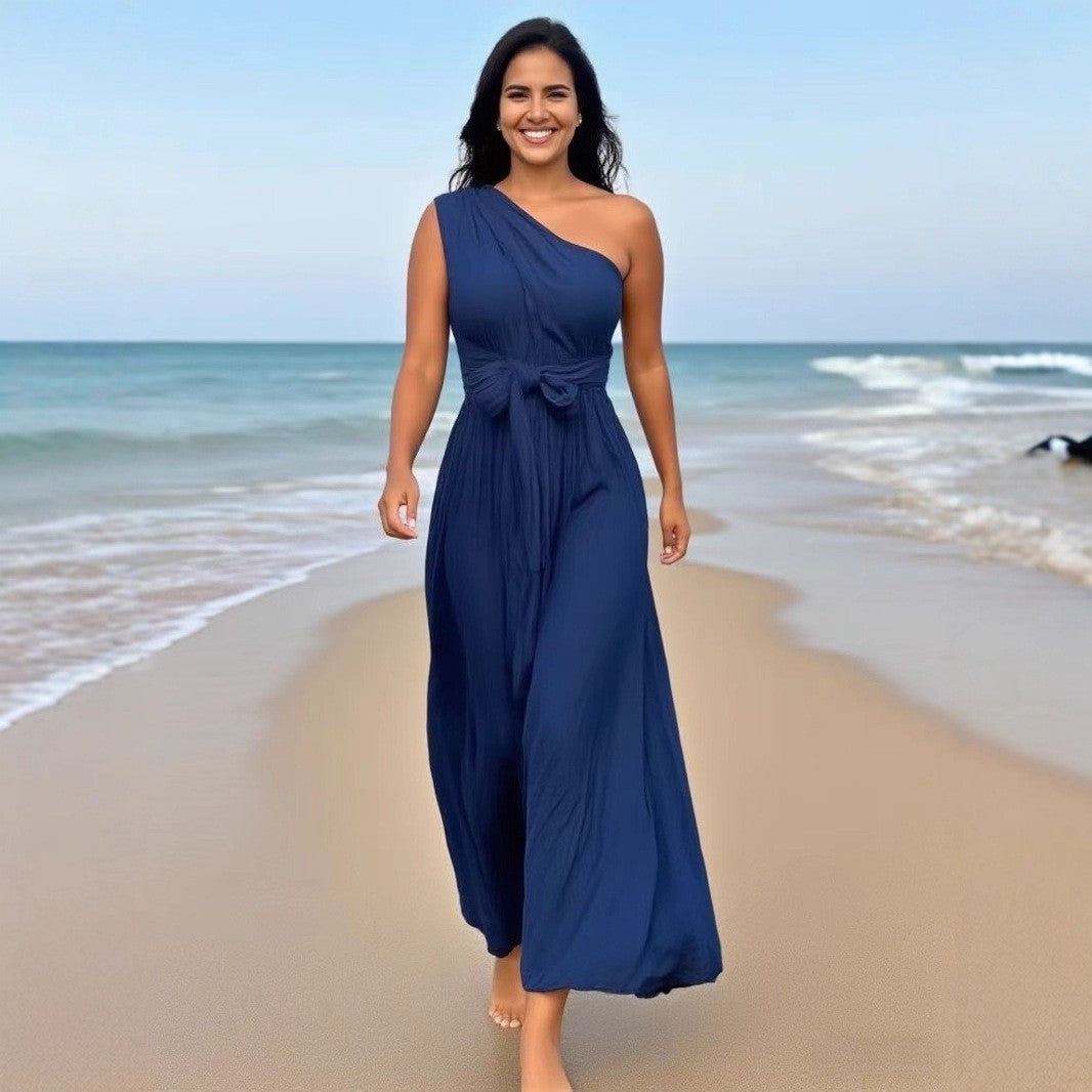 Scarf Styling Open-Waist A-line Dress 3