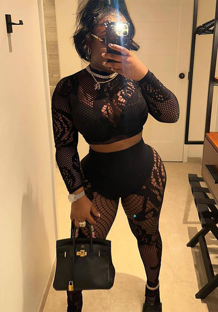 Women mesh hollow Sexy Lingerie Set