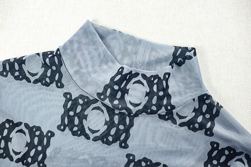 Fashion Patchwork women's slim Bodycon long sleeve fake two-piece long dress 6