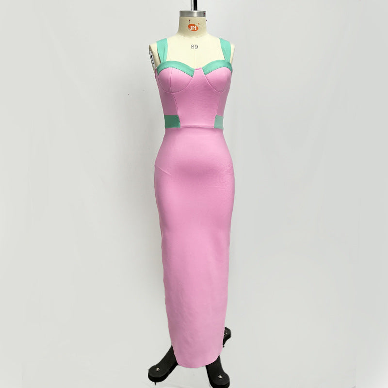 Women Colorblock Maxi Dress 4