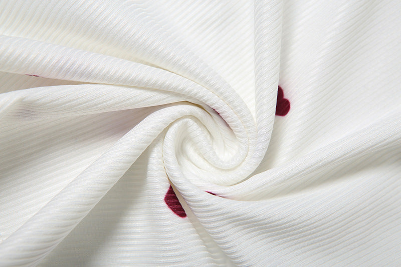 Women Summer Heart Print Vest Shorts Two Piece Set 24