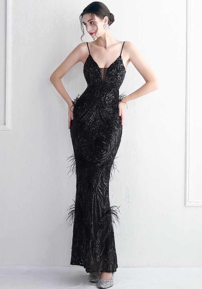 Plus Size Women Luxury Sequin Formal Party Evening Dress