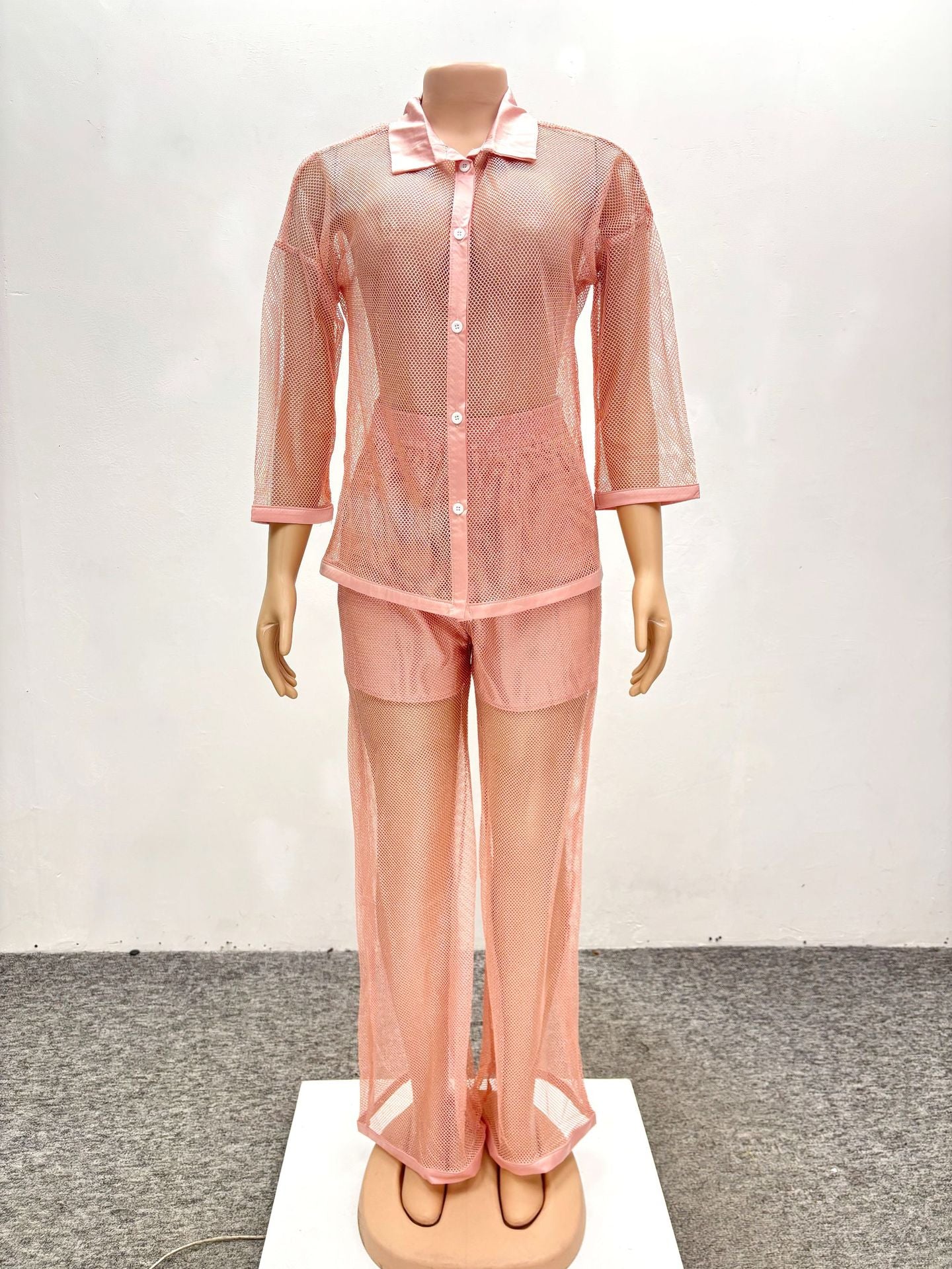 Plus Size Knit Cardigan Wide-Leg Trousers Two-Piece Set 7