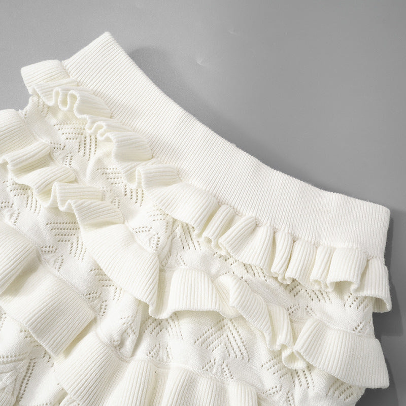 Women Summer Sexy Solid Multi-layered Ruffle Lace Shorts 29