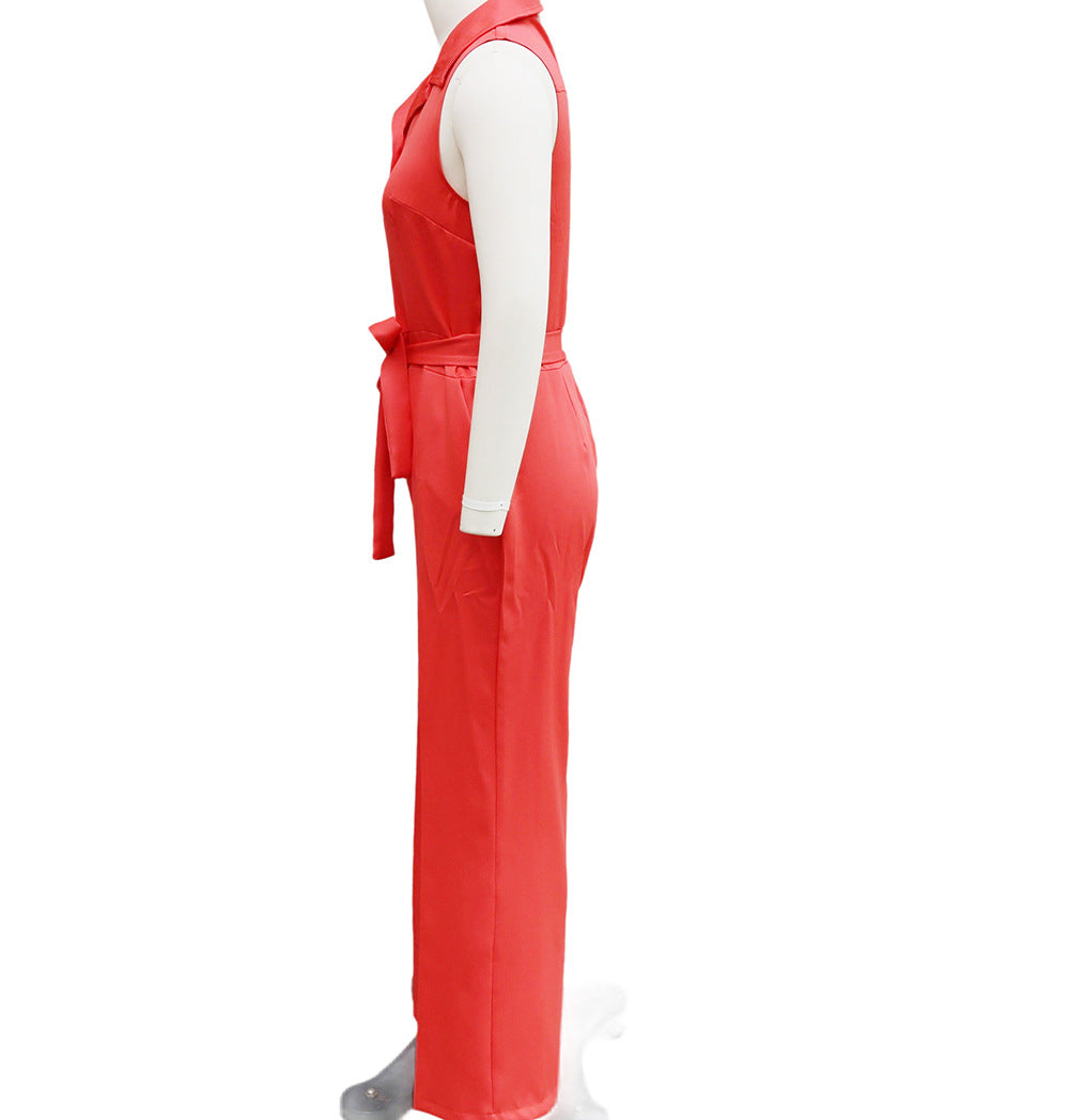 Women Career Sleeveless Jumpsuit 15