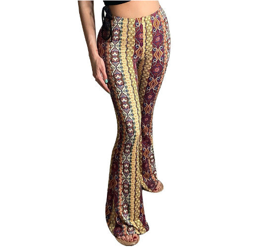 Bohemian Printed High Stretch Tight Fitting Sexy Casual Pants 25