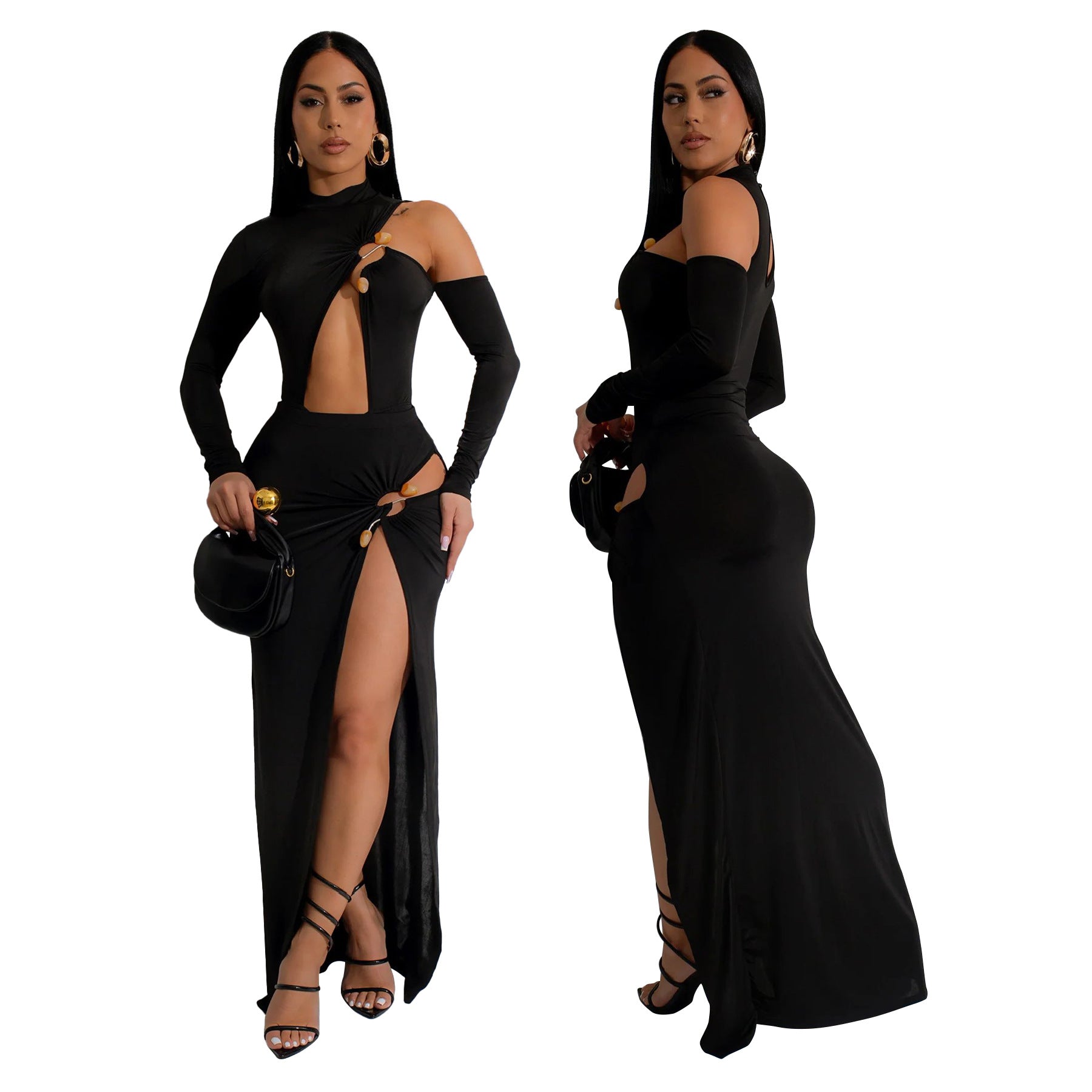 Women irregular sexy Top and skirt two-piece set 3