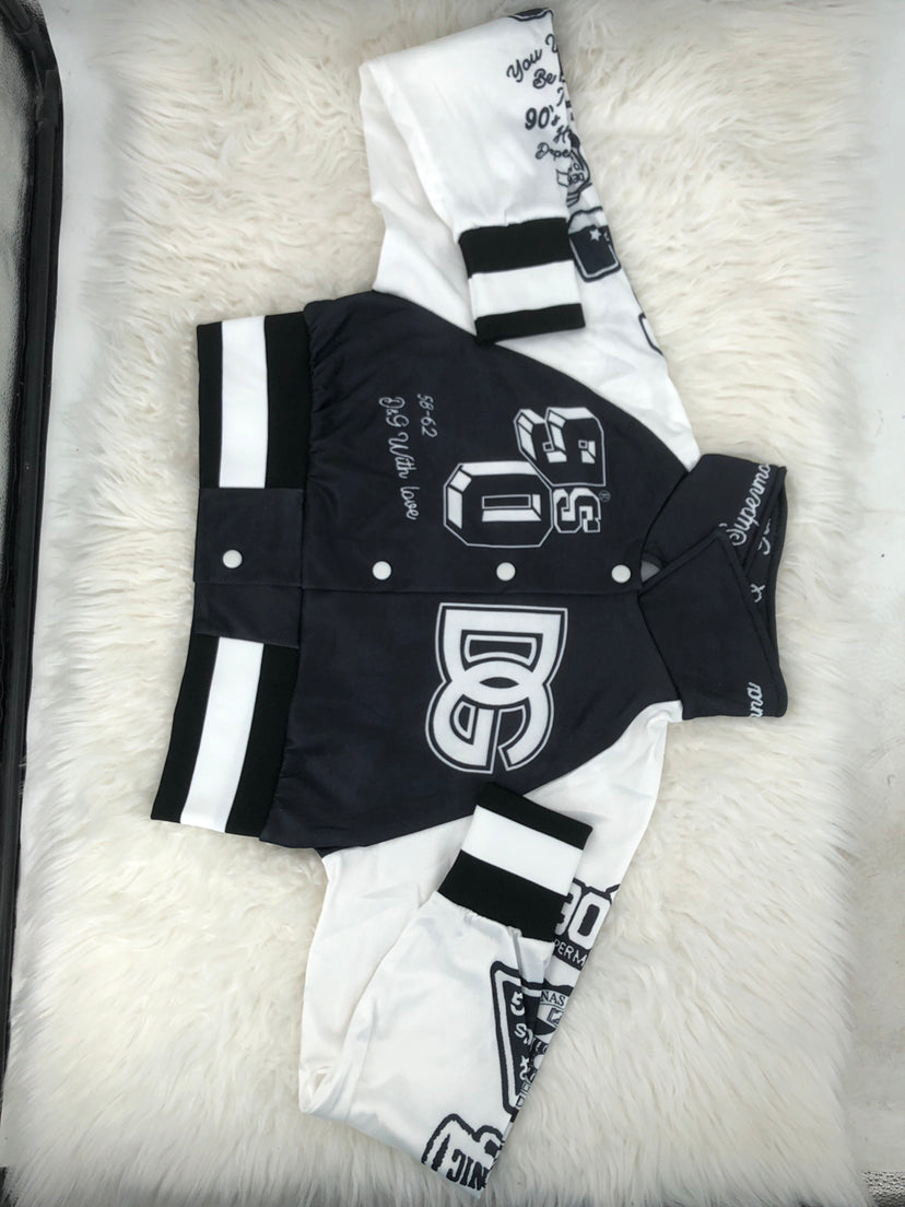 Women's Color Block Jacket Single Breasted Letter Print Baseball Track Top 11