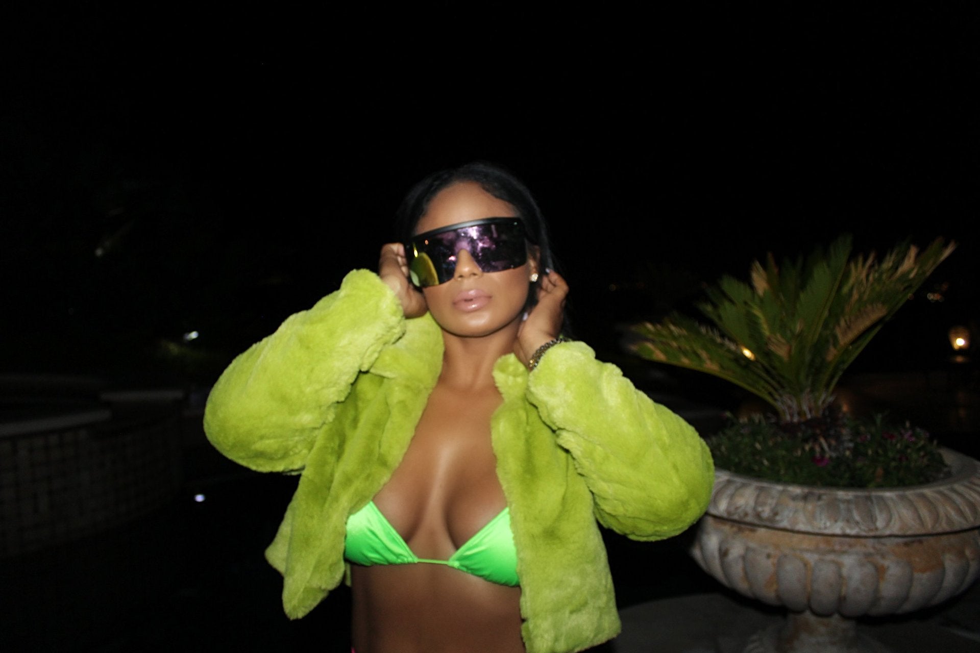 Women Loose Long Sleeve Fake Fur Jacket 61