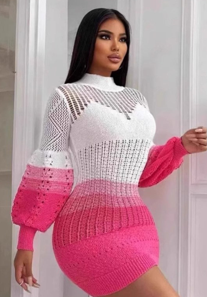 Women Autumn Hollow Knitting Style Beach Dress