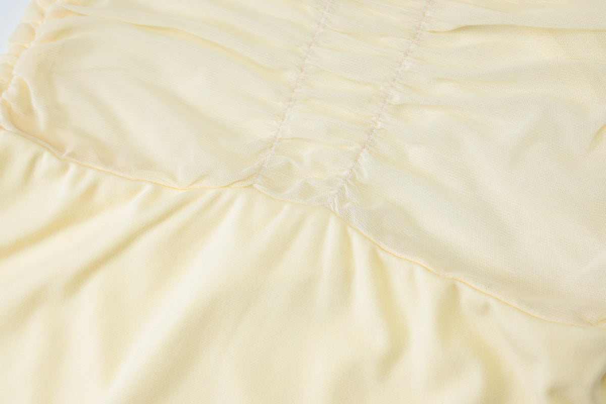 Women's summer fashion sexy mesh Patchwork Low Back deep v See-Through strap dress 15