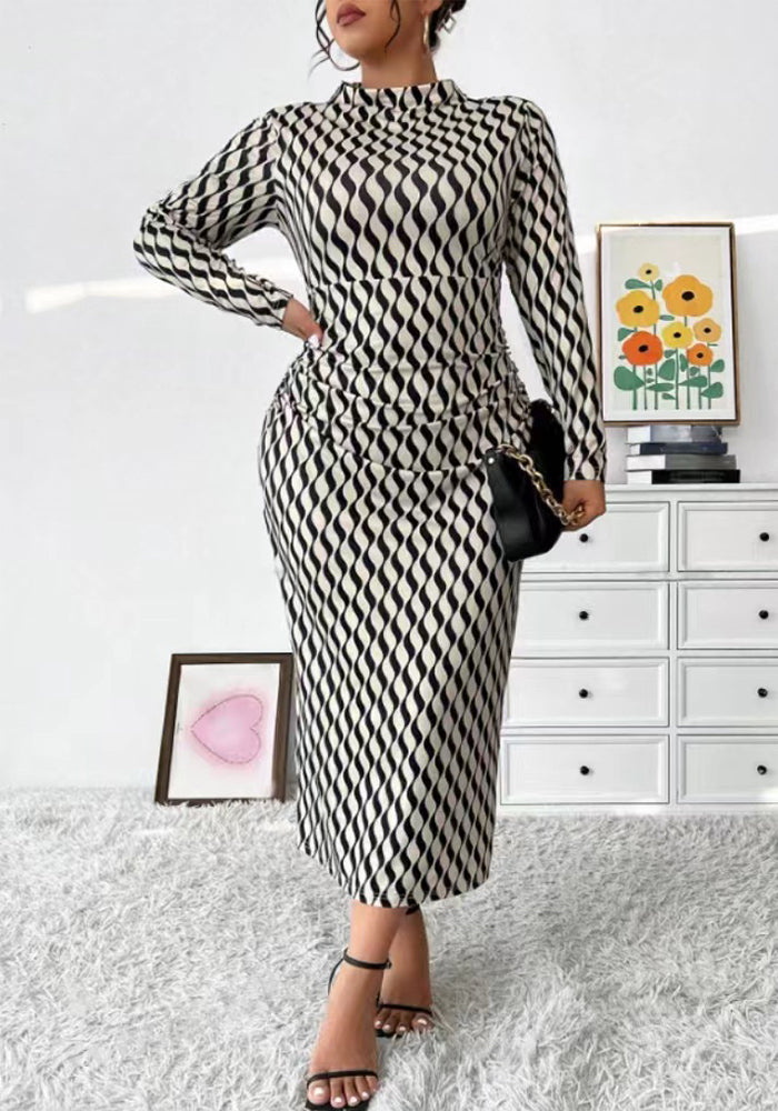 Plus Size Women sexy long-sleeved dress