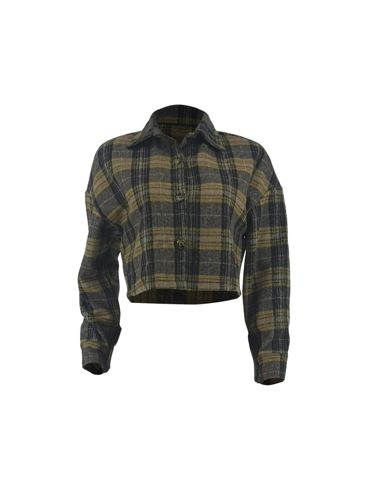 Women Fall and winter plaid shirt 4