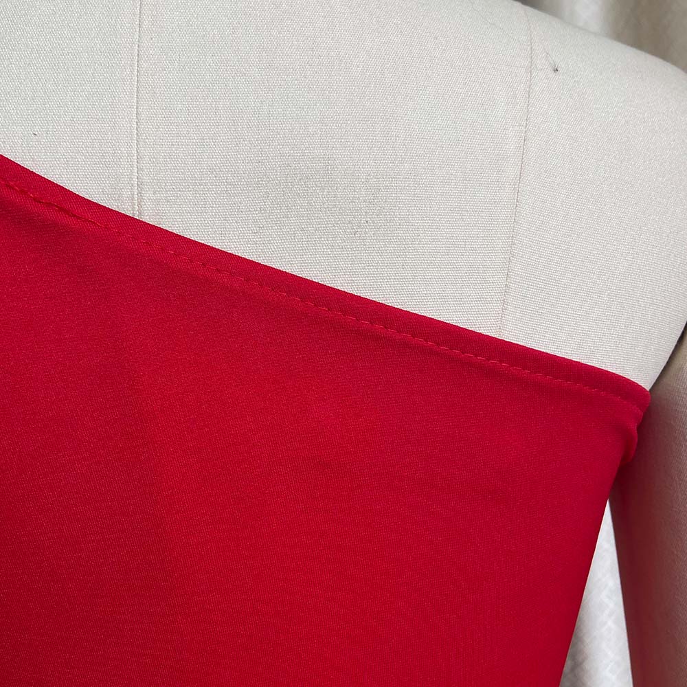 Autumn Red Formal One Shoulder Sequin Elegant Jumpsuit 7