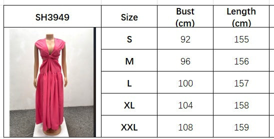 Women's Summer Open Waist Solid Color Long Dress 11