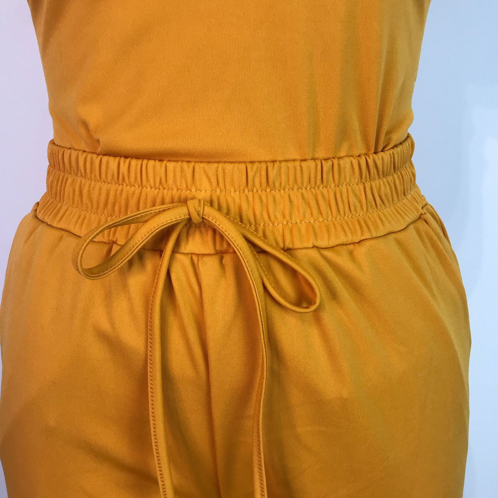 Women's Sexy Solid Vest Drawstring Trousers Two-Piece Set For Women 31