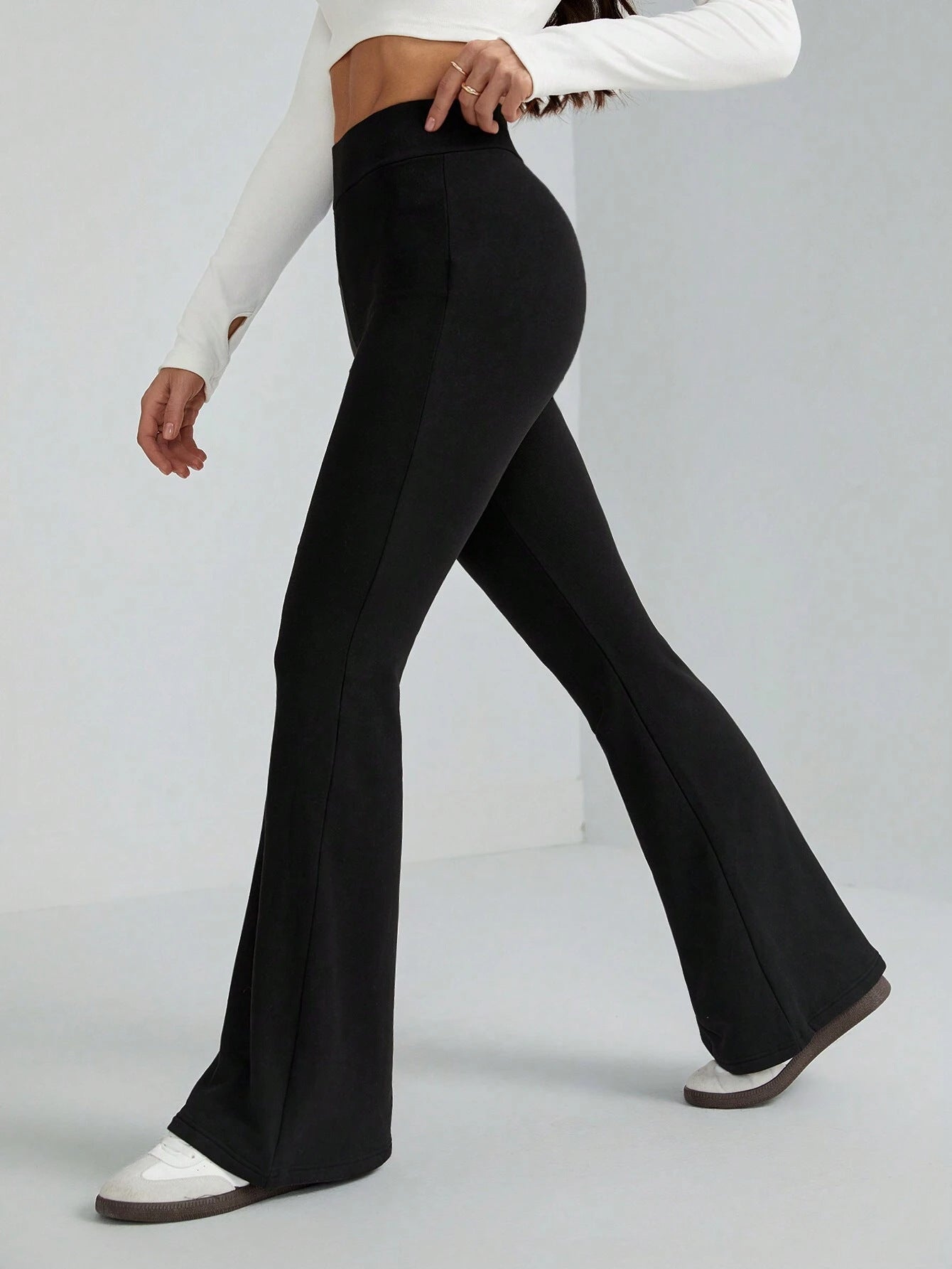 Women Stretchy Bell Bottom Pants 9