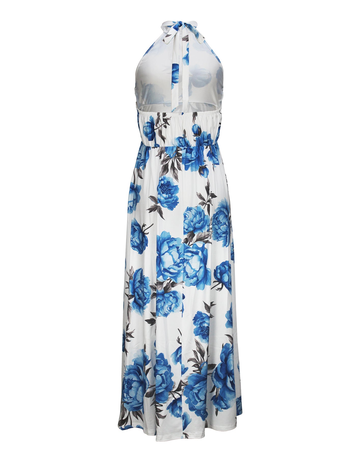 Women's Fashion Elegance Halter Neck Sleeveless A-line Long Dress 11