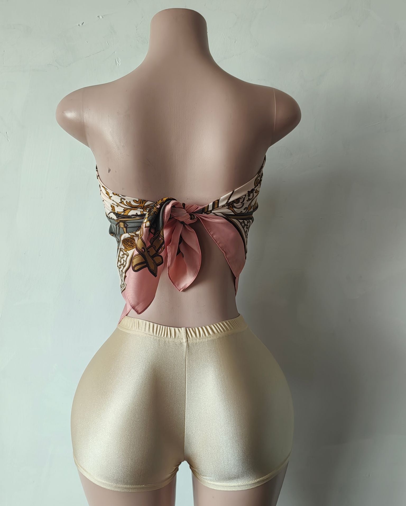 Fashion Strapless Sexy Two Piece Shorts Set 23