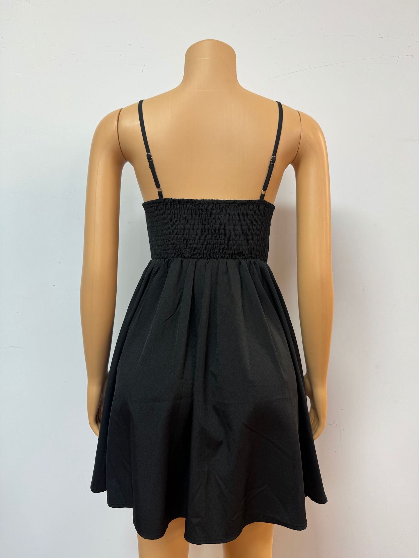 Women Solid Suspender V-neck Sexy Backless Dress 8